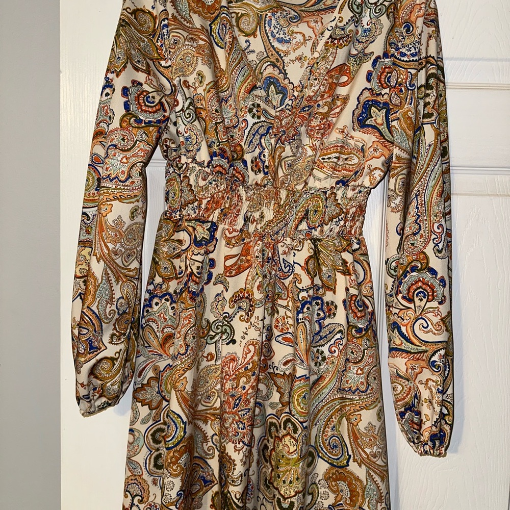 Paisley Long Sleeve Dress